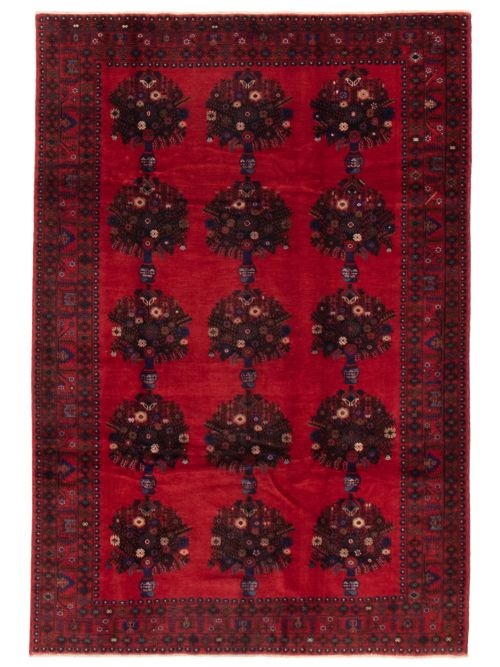 Afghan Rizbaft 6'7" x 9'5" Hand-knotted Wool Rug 