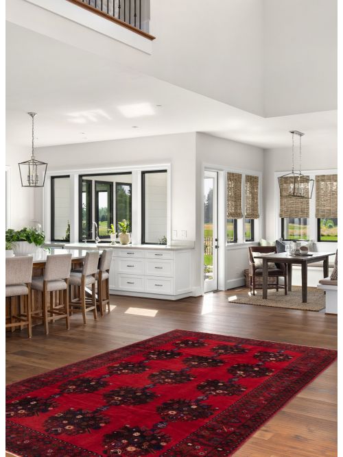 Afghan Rizbaft 6'7" x 9'5" Hand-knotted Wool Rug 