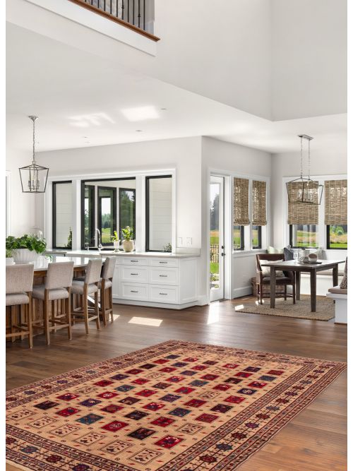 Afghan Rizbaft 6'10" x 9'2" Hand-knotted Wool Rug 