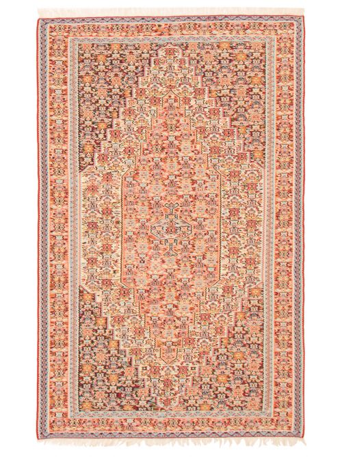 Indian Senneh 5'0" x 8'5" Flat-Weave Wool Kilim 