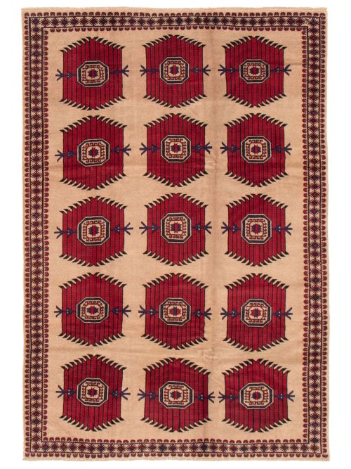 Afghan Rizbaft 6'7" x 9'10" Hand-knotted Wool Rug 