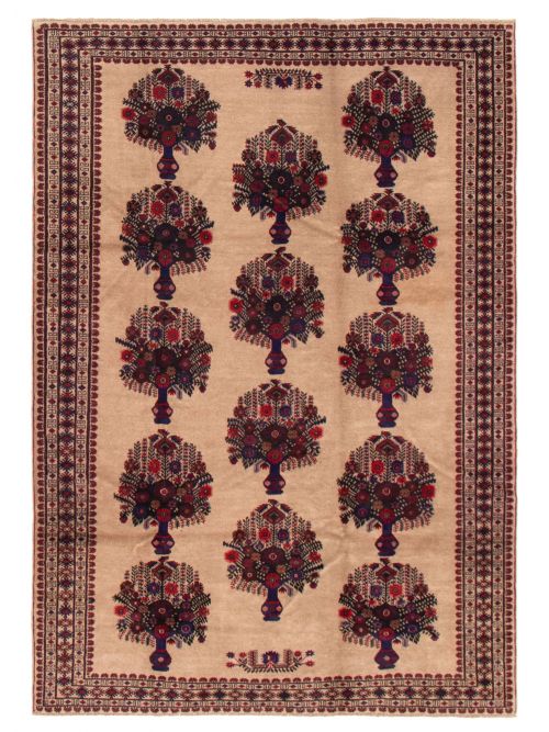Afghan Rizbaft 6'7" x 9'6" Hand-knotted Wool Rug 