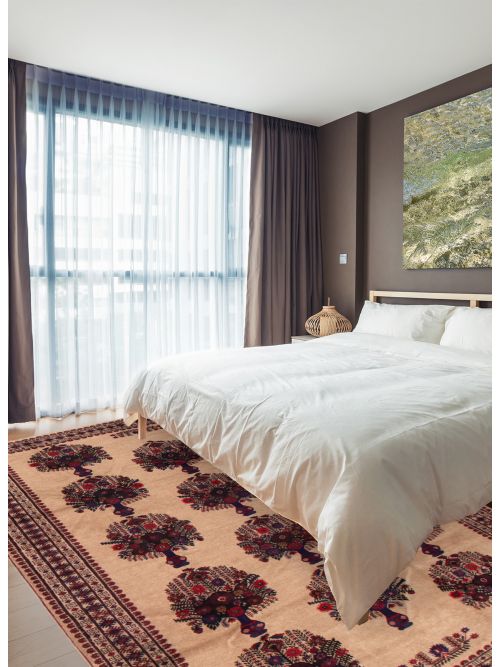 Afghan Rizbaft 6'7" x 9'6" Hand-knotted Wool Rug 