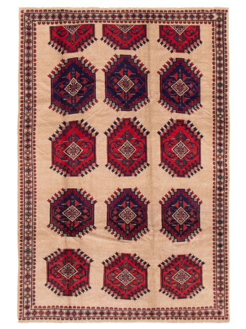 Afghan Rizbaft 6'7" x 9'9" Hand-knotted Wool Rug 