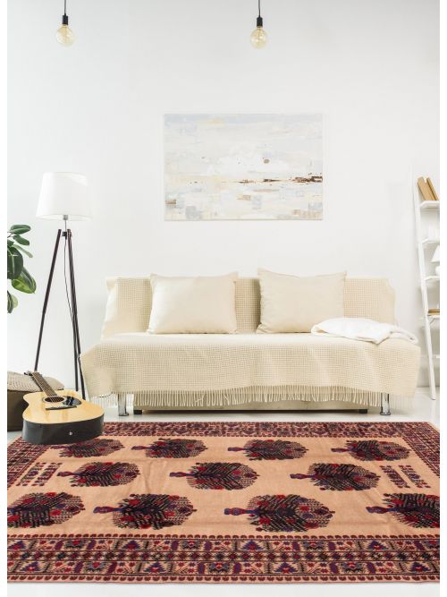 Afghan Rizbaft 6'8" x 9'8" Hand-knotted Wool Rug 