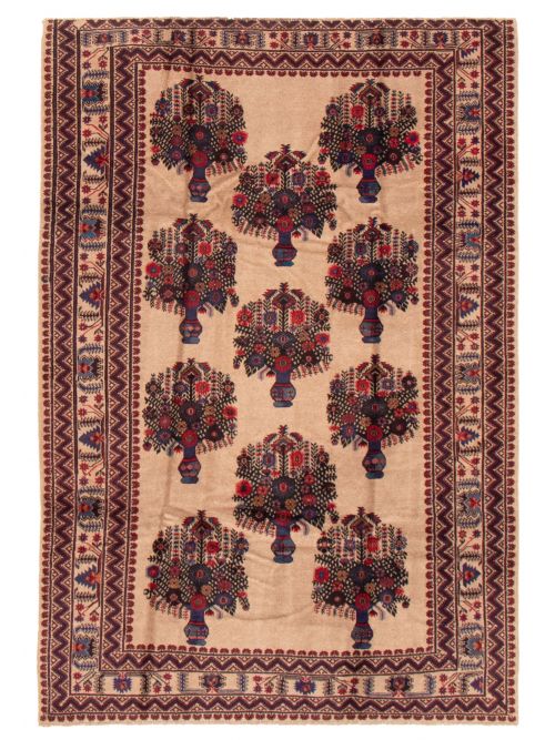 Afghan Rizbaft 6'4" x 9'5" Hand-knotted Wool Rug 