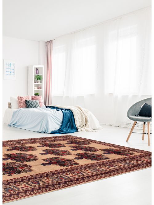 Afghan Rizbaft 6'4" x 9'5" Hand-knotted Wool Rug 