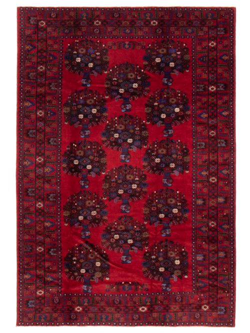 Afghan Rizbaft 6'8" x 9'9" Hand-knotted Wool Rug 