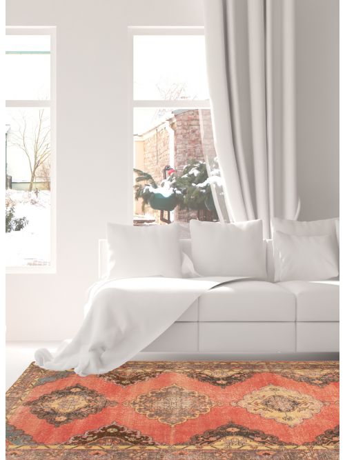 Turkish Anadol Vintage 5'1" x 12'11" Hand-knotted Wool Rug 
