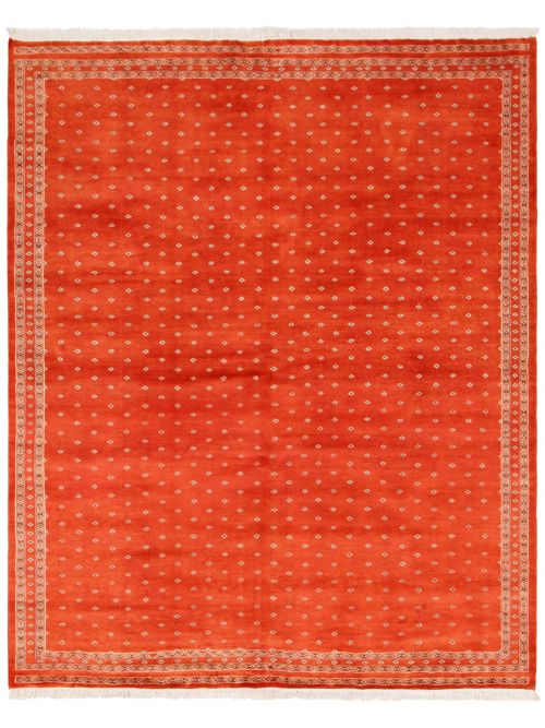 Pakistani Finest Peshawar Bokhara 6'8" x 8'1" Hand-knotted Wool Rug 