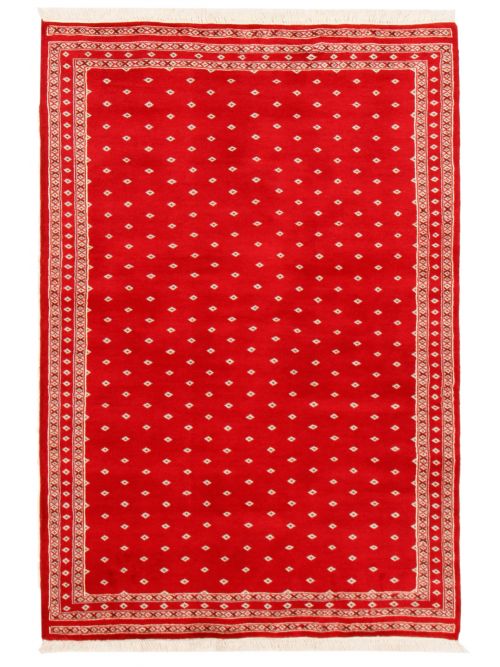 Pakistani Finest Peshawar Bokhara 4'0" x 5'10" Hand-knotted Wool Rug 