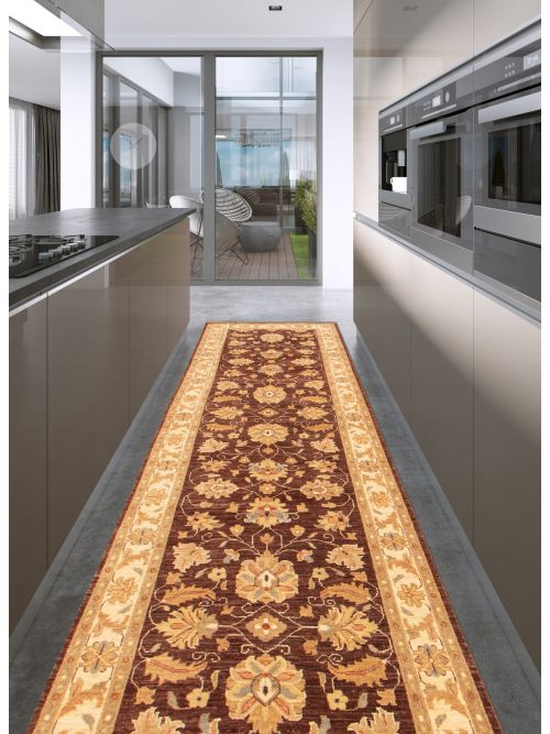 Afghan Chobi Finest 3'8" x 19'2" Hand-knotted Wool Rug 