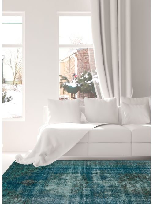 Turkish Color Transition 5'0" x 12'10" Hand-knotted Wool Rug 