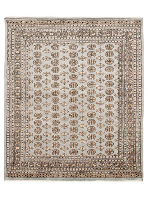 Pakistani Finest Peshawar Bokhara 8'2" x 9'8" Hand-knotted Wool Rug 