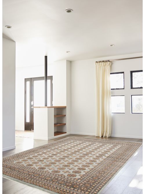 Pakistani Finest Peshawar Bokhara 8'2" x 9'8" Hand-knotted Wool Rug 