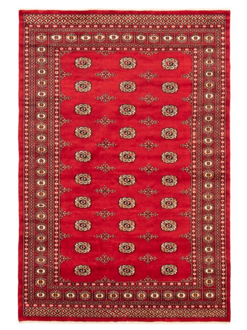 Pakistani Finest Peshawar Bokhara 6'1" x 9'0" Hand-knotted Wool Rug 