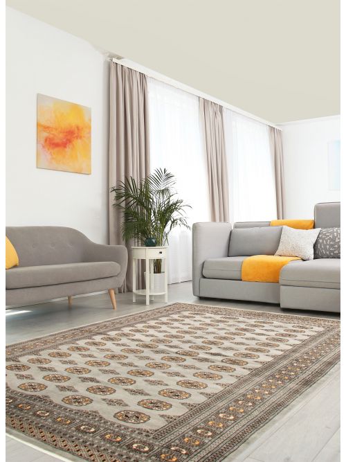 Pakistani Finest Peshawar Bokhara 6'0" x 9'1" Hand-knotted Wool Rug 