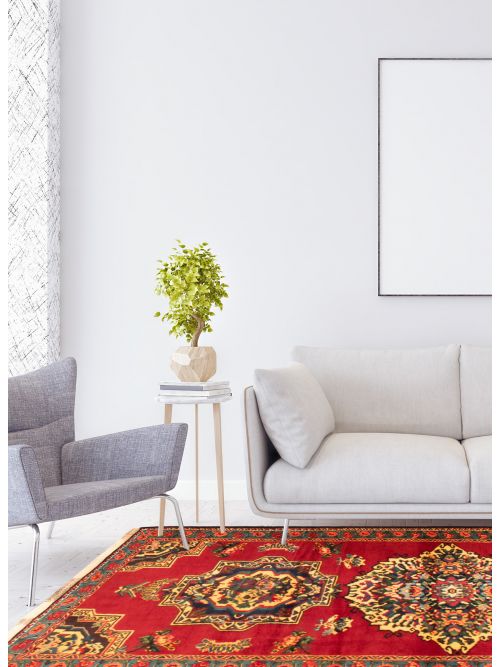 Persian Style 3'8" x 9'3" Hand-knotted Wool Rug 