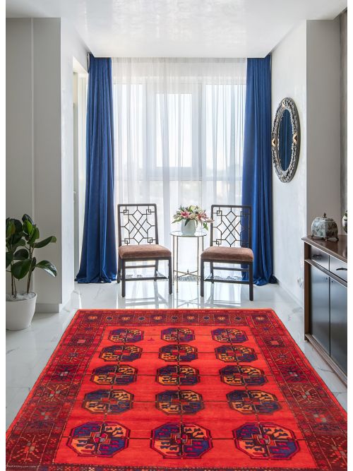 Turkmenistan Turkoman 6'1" x 8'9" Hand-knotted Wool Rug 