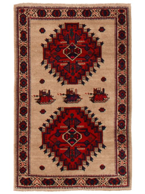 Afghan Rizbaft 3'0" x 4'7" Hand-knotted Wool Rug 