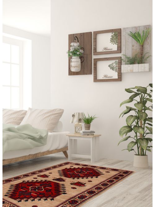 Afghan Rizbaft 3'0" x 4'7" Hand-knotted Wool Rug 