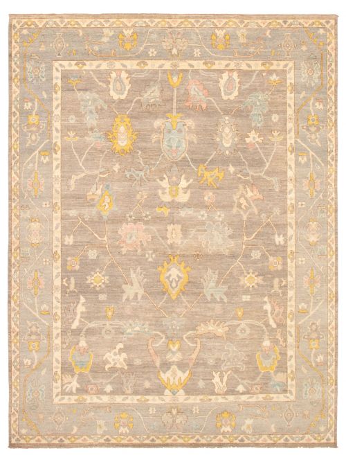 Pakistani Modern Oushak 9'0" x 11'11" Hand-knotted Wool Rug 