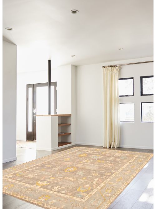 Pakistani Modern Oushak 9'0" x 11'11" Hand-knotted Wool Rug 