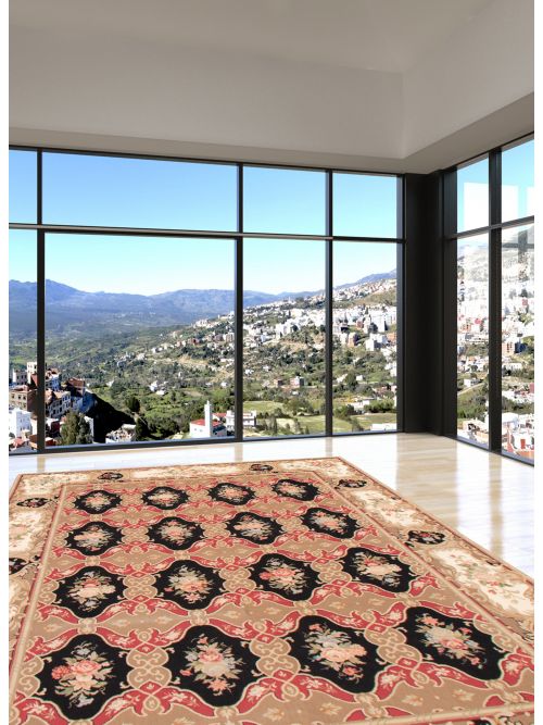 Chinese French Tapestry 7'8" x 10'2" Needlepoint Wool Tapestry Kilim 