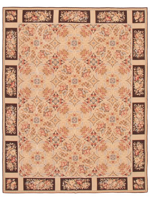 Chinese French Tapestry 8'0" x 10'0" Needlepoint Wool Tapestry Kilim 