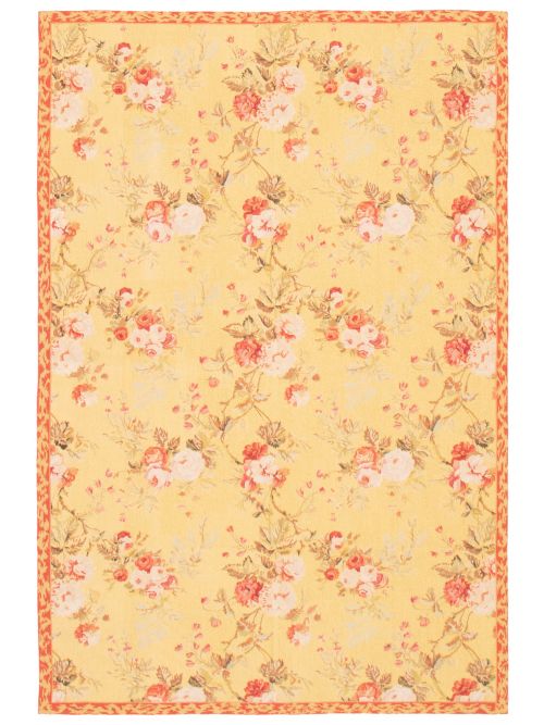 Chinese French Tapestry 6'0" x 9'2" Needlepoint Wool Tapestry Kilim 
