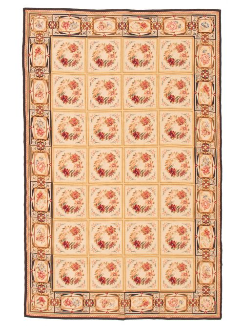 Indian French Tapestry 6'2" x 9'4" Needlepoint Wool Tapestry Kilim 