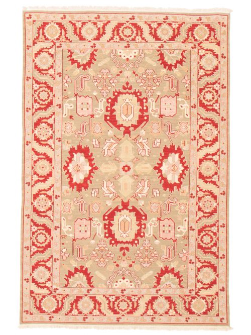 Pakistani Lahor Finest 5'10" x 6'11" Flat-Weave Wool Tapestry Kilim 