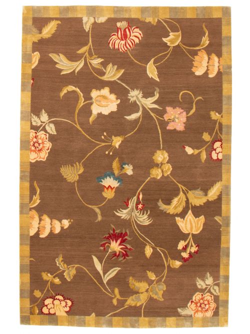 Nepal Silk Touch 6'0" x 9'0" Hand-knotted Silk, Wool Rug 