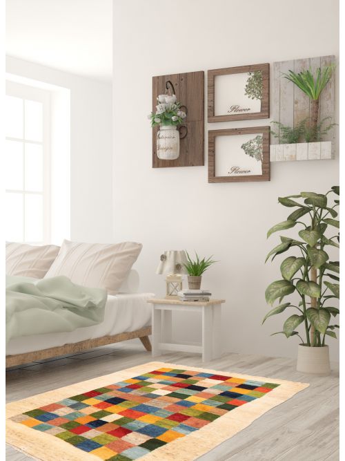Indian Kashkuli Gabbeh 3'5" x 4'10" Hand-knotted Wool Rug 
