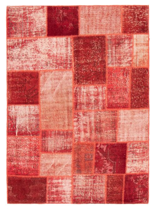 Turkish Color Transition Patchwork 5'6" x 8'0" Hand-knotted Wool Rug 