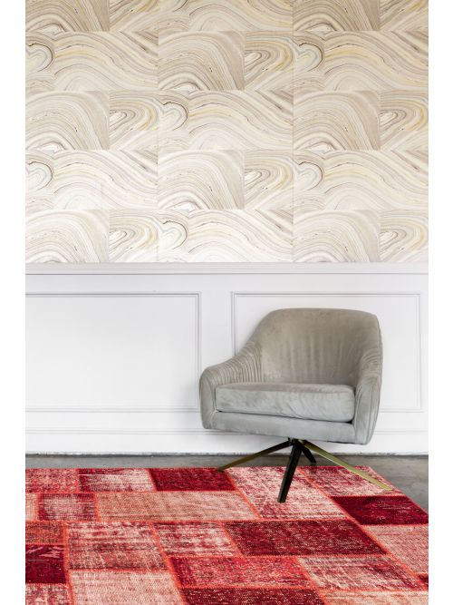 Turkish Color Transition Patchwork 5'6" x 8'0" Hand-knotted Wool Rug 