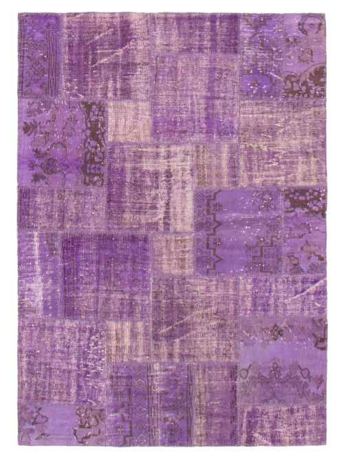 Turkish Color Transition Patchwork 5'3" x 7'6" Hand-knotted Wool Rug 