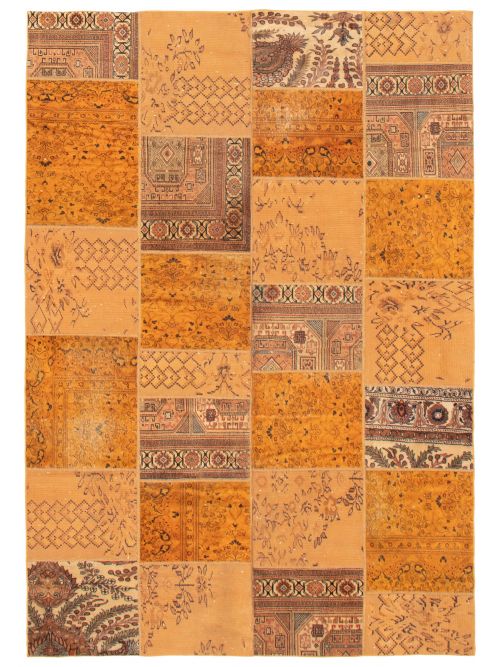 Turkish Vintage Anatolia Patch 6'9" x 9'10" Hand-knotted Wool Rug 