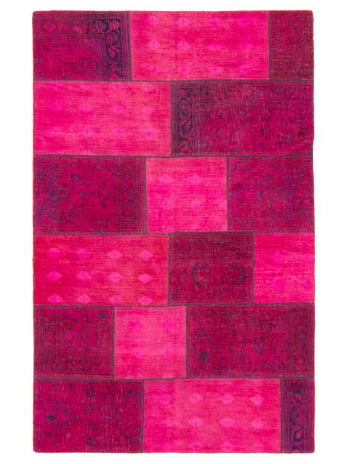 Turkish Color Transition Patchwork 5'2" x 8'2" Hand-knotted Wool Rug 