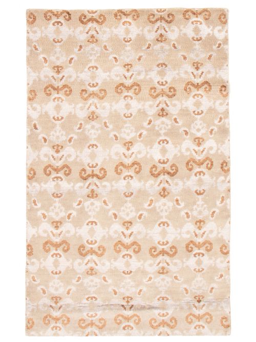 Indian La Seda 5'0" x 8'0" Hand-knotted Silk, Wool Rug 