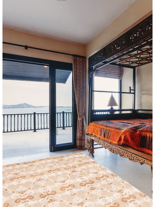 Indian La Seda 5'0" x 8'0" Hand-knotted Silk, Wool Rug 