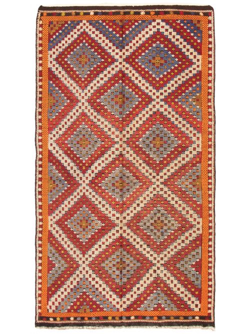 Turkish Konya 5'8" x 11'0" Flat-Weave Wool Tapestry Kilim 
