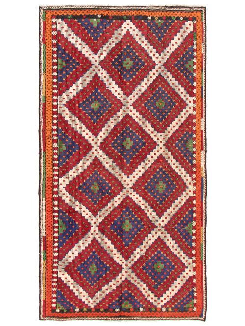 Turkish Konya 5'10" x 11'8" Flat-Weave Wool Tapestry Kilim 
