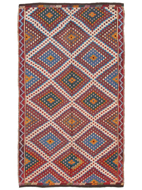 Turkish Konya 5'8" x 9'11" Flat-Weave Wool Tapestry Kilim 