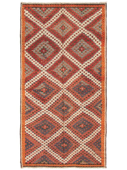 Turkish Konya 5'9" x 11'1" Flat-Weave Wool Tapestry Kilim 