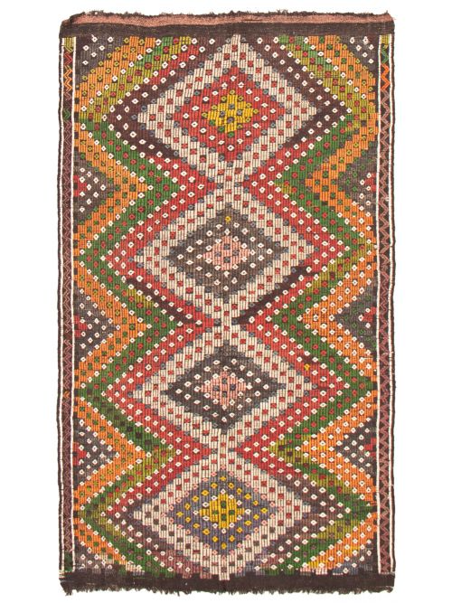 Turkish Konya 5'9" x 10'0" Flat-Weave Wool Tapestry Kilim 