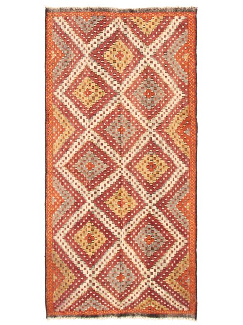 Turkish Konya 5'6" x 11'8" Flat-Weave Wool Tapestry Kilim 