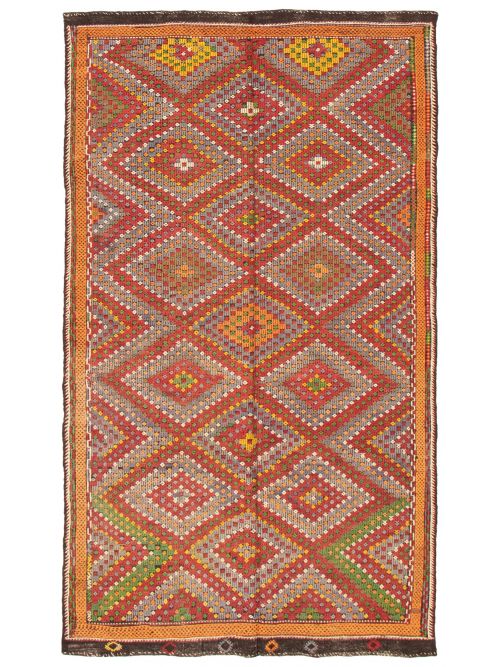 Turkish Konya 6'0" x 10'8" Flat-Weave Wool Tapestry Kilim 