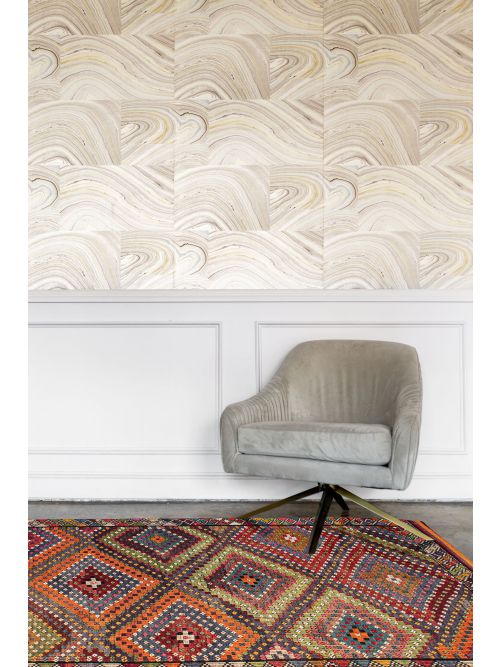 Turkish Konya 5'9" x 13'4" Flat-Weave Wool Tapestry Kilim 