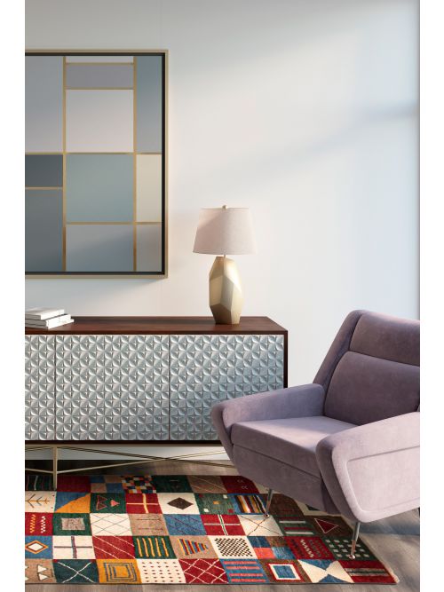 Tapis style persan kaskhuli gabbeh 3'9" x 5'8" en laine